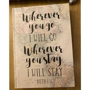 Notebook with bible verse